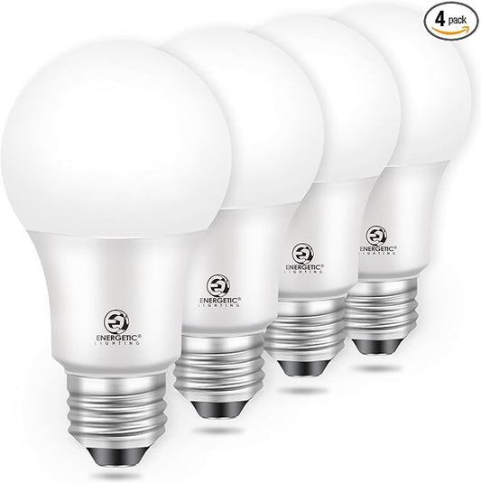 Dusk to Dawn LED Outdoor Light Bulb, 75 Watt Equivalent, 9W 1100 Lumens, 4000K Cool White LED Light Bulbs, E26 Base, Automatic On/Off Sensor Light Bulb for Porch, Hallway, Garage, ETL Listed, 4-Pack