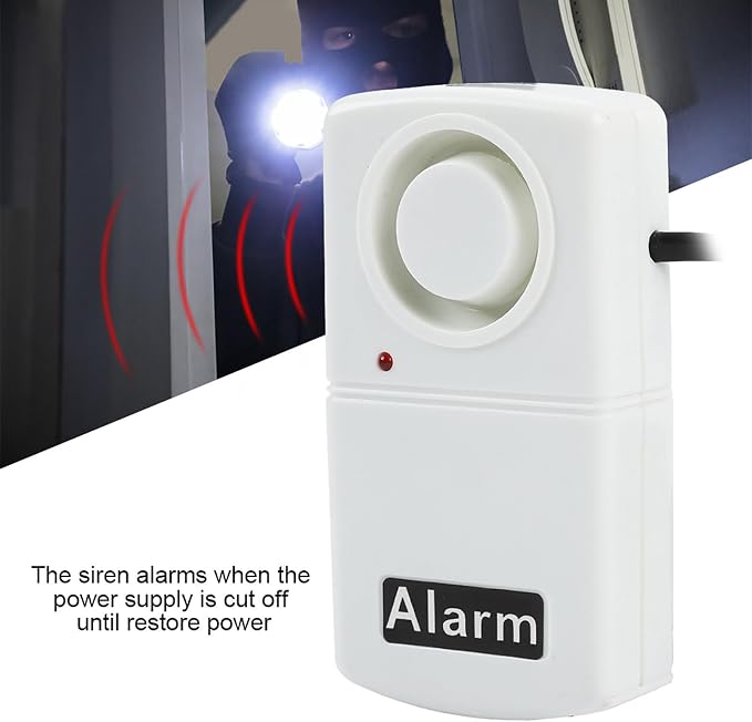 Automatic Power Cut Failure Alerter, LED Flash Indicator 120dB Smart Warning Siren 220V