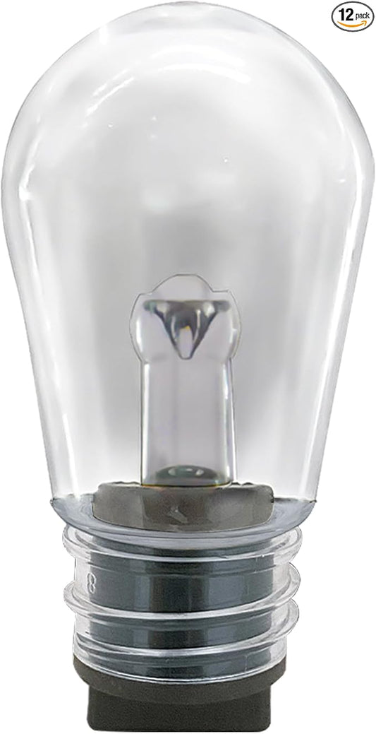 Satco S11273 1W S14 LED Replacement String Light Lamp, RGBW, Starfish IOT, Dimmable, 2700K Warm White and RGBW Color Changing, 26 Lumens, Clear, 4-Pin Base, 12V, Wet Location, 2 Bulbs Card (12 Pack)