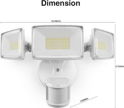 Onforu 100W LED Motion Sensor Outdoor Lights, Dusk to Dawn Flood Light Outdoor Motion Sensor, Hardwired Security Lights Floodlights Outside 11000LM 6500K Daylight IP65 Waterproof (White) (Pack of 2)