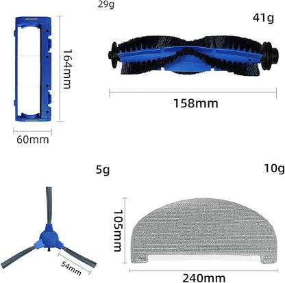 Robot Vacuum Cleaner Replacement Parts for Eufy G40 G40 Hybrid+ Accessories Kit with Main Brush Side Brushes Mop Cloth Main Brush Guard