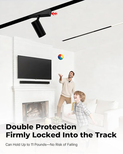 SCON Recessed Magnetic Track Lighting Rail Kit, 3.3FT Flush Mount Aluminum Track Rail System for 24V LED Magnetic Light Head, Flexible & Modern Ceiling Lighting for Kitchen Living Room Office Retail