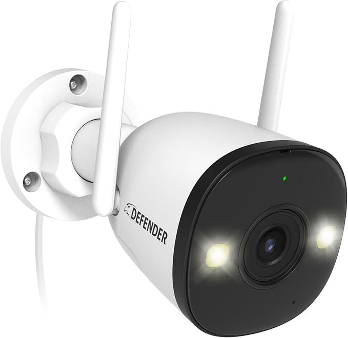 Defender AI Powered 4K Guard Pro 8MP WiFi 6/Bluetooth, Plug-in Power Wireless Security Camera Outdoor - Camera for Home Security with Smart AI Human Detection, Two-Way Talk, Works w/Guard App