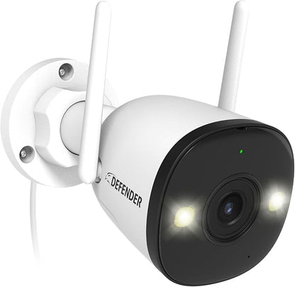 Defender AI Powered 4K Guard Pro 8MP WiFi 6/Bluetooth, Plug-in Power Wireless Security Camera Outdoor - Camera for Home Security with Smart AI Human Detection, Two-Way Talk, Works w/Guard App