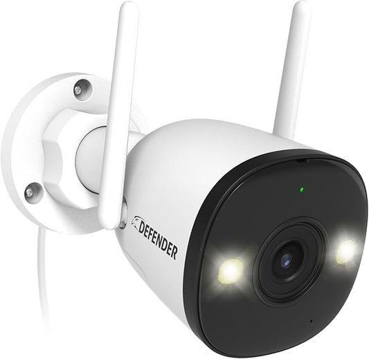 Defender AI Powered 4K Guard Pro 8MP WiFi 6/Bluetooth, Plug-in Power Wireless Security Camera Outdoor - Camera for Home Security with Smart AI Human Detection, Two-Way Talk, Works w/Guard App