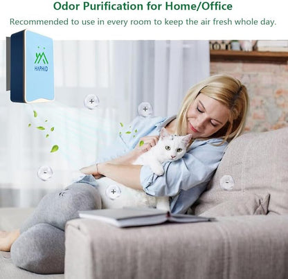 Ionizer Air Purifier/Plug In Air Purifier [Upgraded] with Ion Technology, Cat Litter Deodorizer Odor Eliminator for Purifying Pet Odors, Various Smell, Etc(Blue,2-Pack)