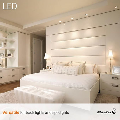 Maelsrlg PAR16 LED Long Neck Recessed Spotlight Bulb, 6W(60W-75W Equivalent) Dimmable, 600 Lumens, 40° Beam Angle, Track Light Bulbs Warm White 3000K, E26 Medium Base, Pack of 4