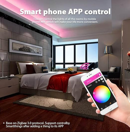 GLEDOPTO Zigbee3.0 RGBCCT LED Strip Controller Pro Alexa Voice/APP/Remote Control 16 Million Colors Changing Tape Light Controller Compatible with Amazon Echo Plus Tuya Smartthings