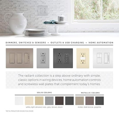 Legrand Radiant 15 Amp Rocker Wall Switch, Decorator Light Switches, Brown, 3-Way, TM873CC10 (Pack of 2)