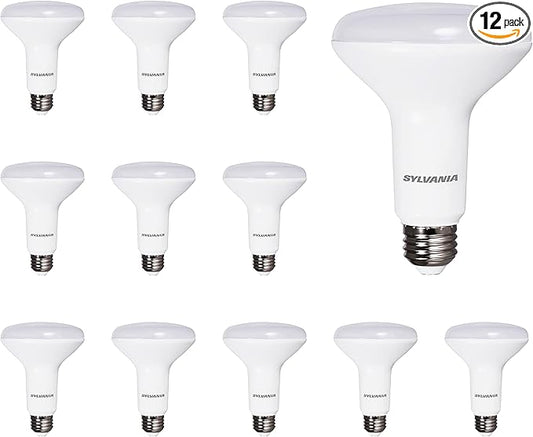 Sylvania LED Flood BR30 Light Bulb, 65W = 9W, 10 Year, 650 Lumens, Dimmable, 5000K, Daylight - 12 Pack (41264)
