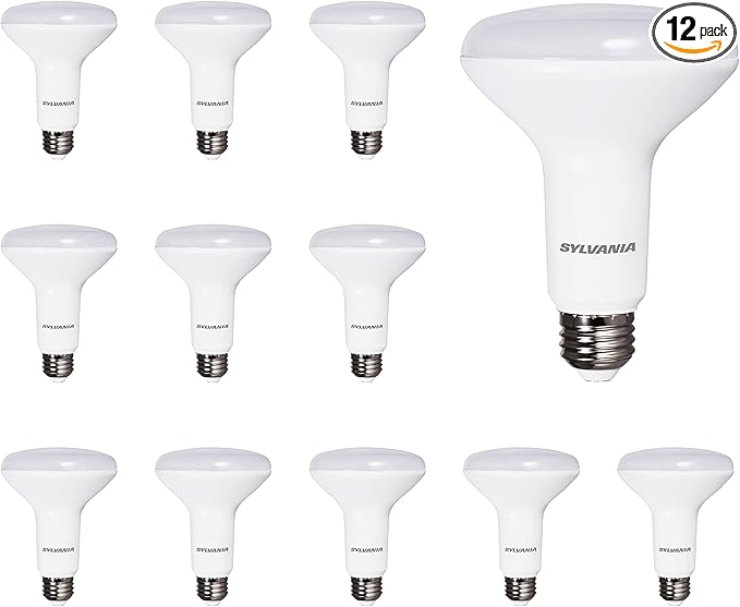 Sylvania LED Flood BR30 Light Bulb, 65W = 9W, 10 Year, 650 Lumens, Dimmable, 2700K, Soft White - 12 Pack (41262)