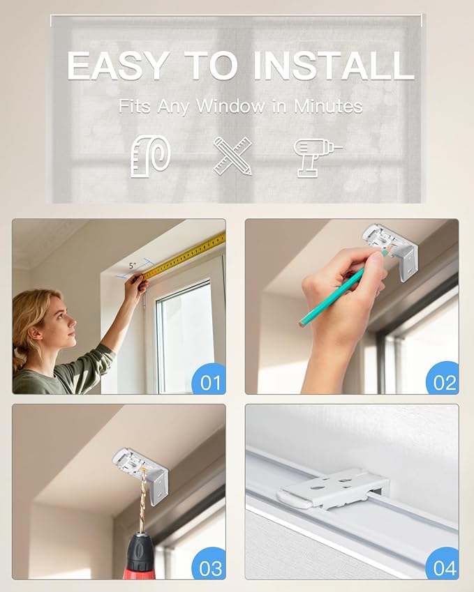 Motorized Roman Shades for Windows, Custom Light Filtering Roman Blinds with Remote, Smart Privacy Window Shades for Living Room Kitchen Office, Alexa & Google Home Compatible, App Control via RF Hub
