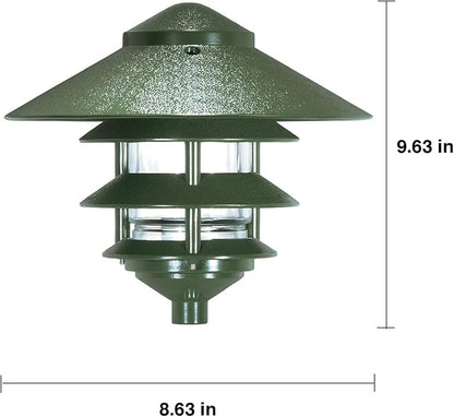 Nuvo SF76/636, Outdoor Pathway Light, Three-Louver Hood, Green, 120V