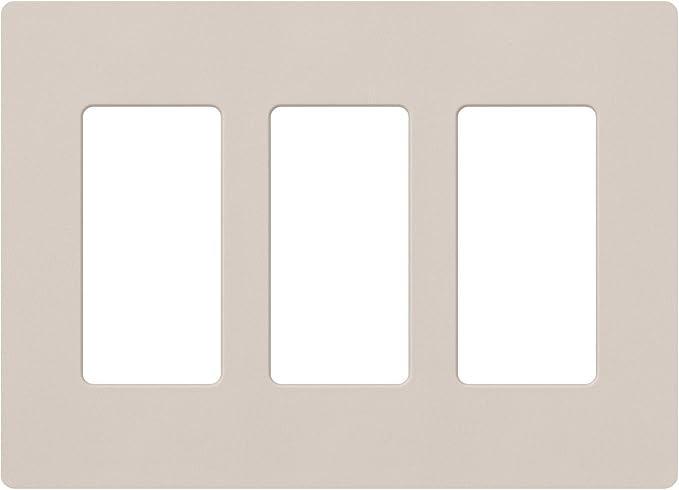 Lutron Claro 3 Gang Decorator/Rocker Wallplate, Satin, Taupe (1-Pack) | SC-3-TP