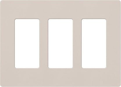 Lutron Claro 3 Gang Decorator/Rocker Wallplate, Satin, Taupe (1-Pack) | SC-3-TP
