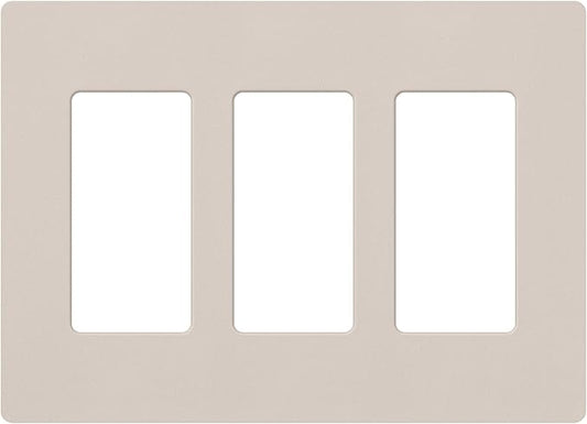 Lutron Claro 3 Gang Decorator/Rocker Wallplate, Satin, Taupe (1-Pack) | SC-3-TP