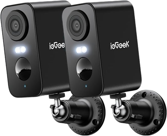 ieGeek Security Cameras Wireless Outdoor 2-Pack, 2K WiFi Surveillance Camera for Home Security, Battery Powered Security Cameras with Siren & Spotlight, AI Detection, IP65 Waterproof, Works with Alexa