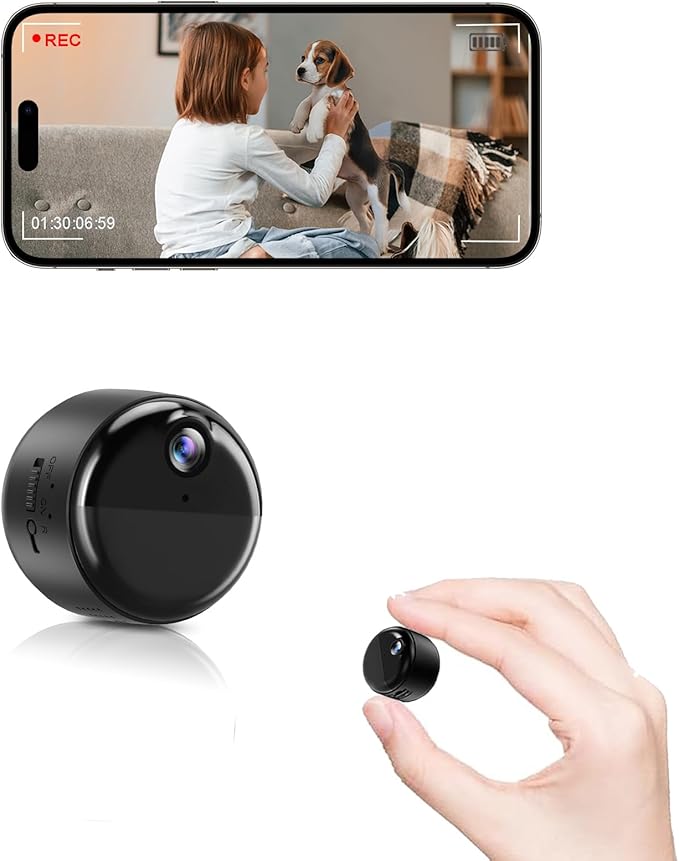Hidden Camera, 1080P Wireless Mini Camera Indoor Nanny Cam for Home Security, 60-Days Battery Life, Auto Night Vision, AI Motion Detection, Live Remote Viewing for Nanny Pet Baby Monitoring