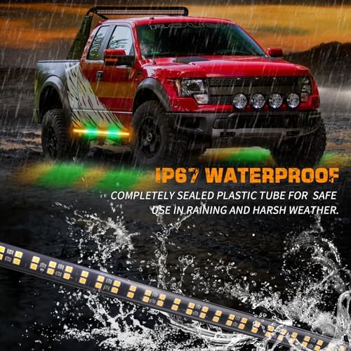 XRIDONSEN 2PCS 60 inch Running Board Strobe Lights Truck Emergency Lights
