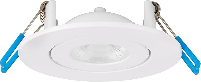 Maxxima 2 in. Rotatable Ultra-Thin Recessed LED Floating Gimbal Downlight, 400 Lumens, 5 CCT Selectable 2700K/3000K/3500K/4000K/5000K, Dimmable, 90 CRI, IC Rated, Canless, Junction Box Included