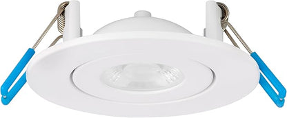 Maxxima 2 in. Rotatable Ultra-Thin Recessed LED Floating Gimbal Downlight, 400 Lumens, 5 CCT Selectable 2700K/3000K/3500K/4000K/5000K, Dimmable, 90 CRI, IC Rated, Canless, Junction Box Included