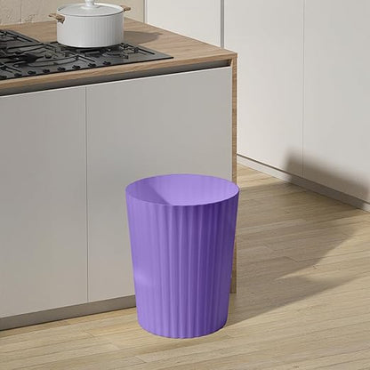 Small Platic 2 Gallon Trash Can - Compact Wastebin for Bathroom, Kitchen, Office, Home Use - Purple