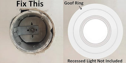 6 Pack Gloss White Goof Trim Ring for 4" Inch Recessed Can Lighting Down Light, Outer Diameter 6.7 Inches, Inner Diameter 4.2 Inches