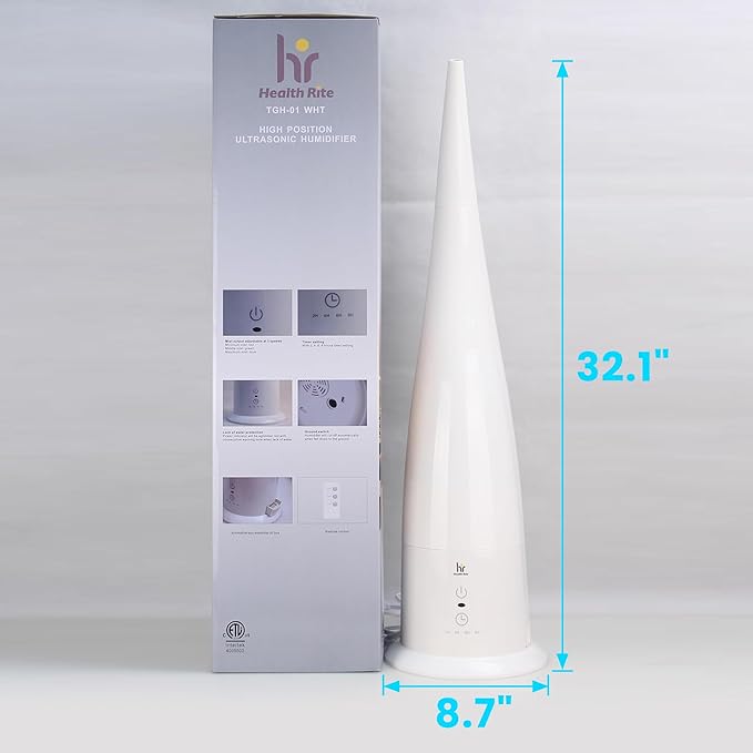 Cool Mist Humidifier, High Position Ultrasonic Humidifier for Bedroom & Large Room, 0.8-Gallon Tank, Quiet Cool Mist with 3-Speed Control, Touch & Remote, Auto Shutoff for Safety, Whisper Quiet, White