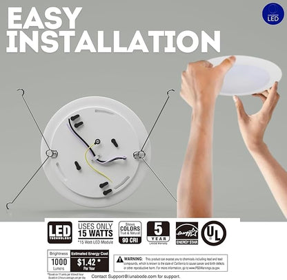 7.5 Inch Disc Light - 6 Pack I Dimmable Flush Mount Ceiling Light Fixtures | 5CCT LED Lights for Bedroom | 2700K/3000K/3500K/4000K/5000K I ETL & UL Certified