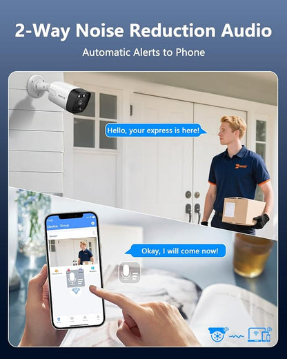 4K POE Wired Outdoor Home Security Camera System Surveillance Cameras