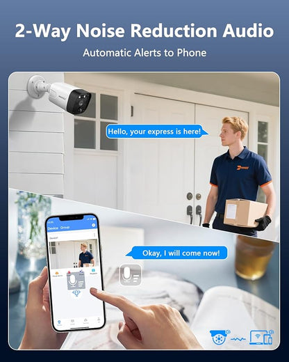 (2026 Update) 4K PoE Security Camera System w/PIR & AI Human Detection, 16CH NVR w/ 3TB HDD, 16 Cameras, 130° Ultra Wide Angle, 30-Day Recording, 2-Way Audio, Remote Control, No Monthly Fee