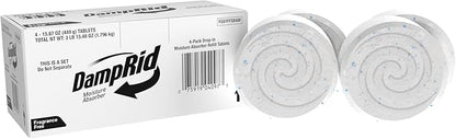 DampRid Moisture Absorber Drop-In Tablet Refill Pack, Fragrance Free, 15.8 oz., 4 Pack, Attract and Trap Excess Moisture and Eliminate Musty Odors for Cleaner, Fresher Air