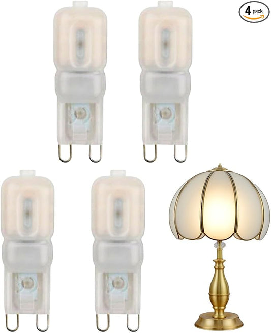 4Pcs G9 Bulb LED Bulbs 3W AC110V-140V G9 Smart Light for Home Lighting Fixtures Warm White 3000K 200 Lumens Non-Dimmable 360° Omni Directional Crystal Chandelier Lamp