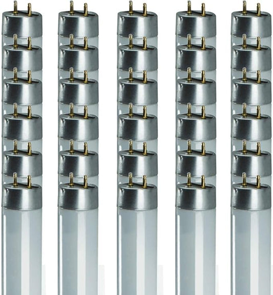 GoodBulb F28T8 28W 48 Inch T8 Fluorescent Light Bulb 5000K Daylight White Color Medium Bi-Pin Base 2970 Lumens 86 CRI 36000 Life Hours Car Dealership Lighting 30 Bulbs Pack