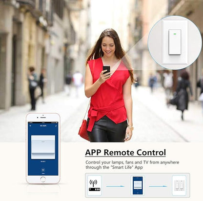 Smart Switch WiFi Wall Light Switch, Compatible with Alexa Google Home