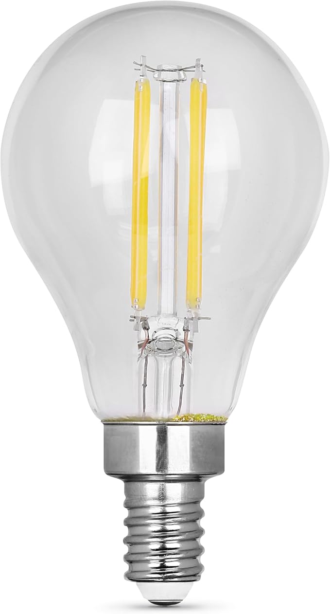 Feit Electric A15 LED Light Bulb, 60W Equivalent, Dimmable, E12 Base, 5000K Daylight, 750 Lumens, Straight Filament Clear Glass Light Bulbs, 15,000-Hour Lifetime, BPA1560C/950CAFIL2/6, 6 Pack