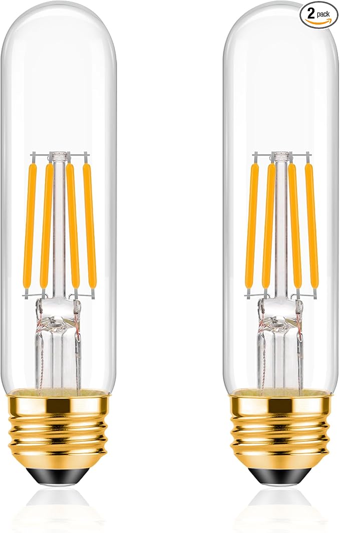 ToBeGreat T30 Light Bulbs 4 Watt Equivalent 40W Bulb E26 Tubular Bulbs T10 LED Bulb Warm White 2700K,Desk Lamp,Bedbroom Bathroom Dimmable,Chandelier,2 Pack