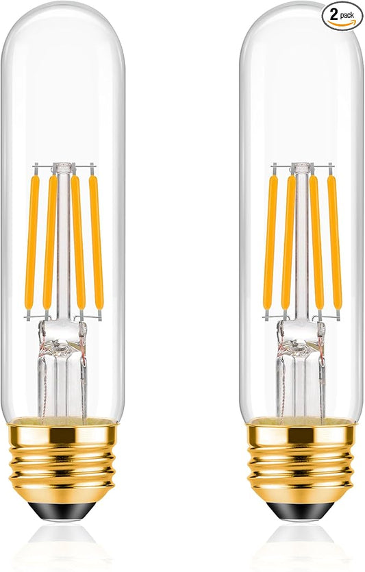 ToBeGreat T30 Light Bulbs 4 Watt Equivalent 40W Bulb E26 Tubular Bulbs T10 LED Bulb Warm White 2700K,Desk Lamp,Bedbroom Bathroom Dimmable,Chandelier,2 Pack