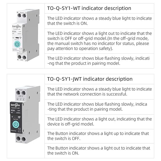 TUYA WiFi Smart Switch Circuit Breaker, 1P 6A 10A 16A 20A 25A 32A 40A 50A 63A Smart Home Wireless Voice Remote Control Smart Circuit Breaker Wifi Timer with Metering (10A)