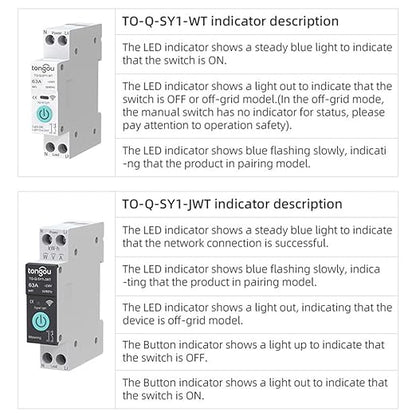 TUYA WiFi Smart Switch Circuit Breaker, 1P 6A 10A 16A 20A 25A 32A 40A 50A 63A Smart Home Wireless Voice Remote Control Smart Circuit Breaker Wifi Timer with Metering (10A)