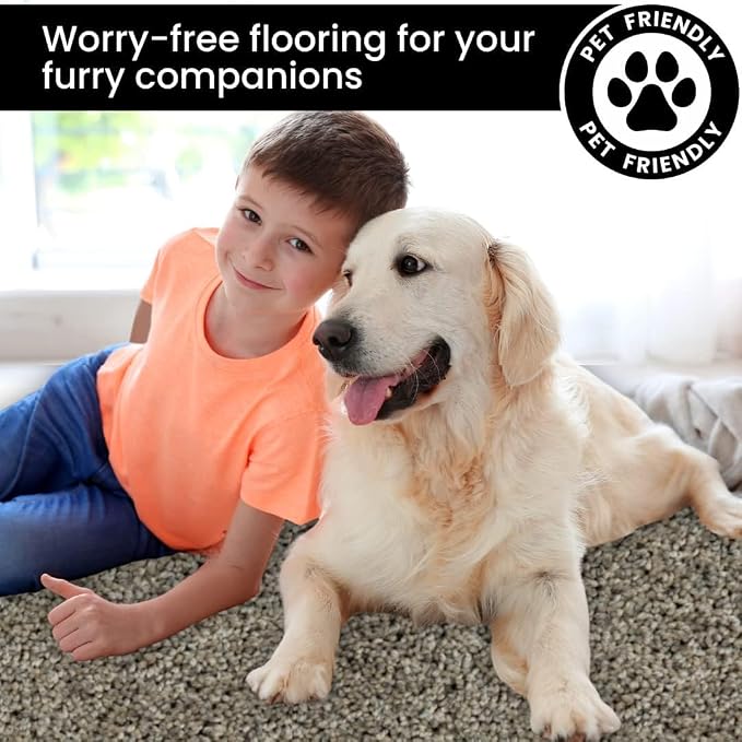 Smart Squares Easy Street Premium Plush Carpet Tiles, Made in USA – 8x8 Peel and Stick Floor Tiles with Attached Padding – Seamless DIY Carpet Squares (0.44 Sq Ft, Sample, 909 Lava)