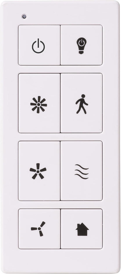 Prominence Home Universal Ceiling Fan Remote Control Kit with Receiver, Wall Dock and Batteries, For Downrod Ceiling Fans ONLY - 51433-01 - White