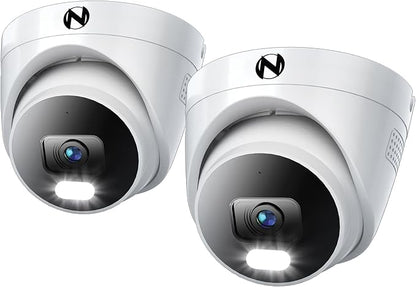 Night Owl Add On Wired IP 4K HD Indoor/Outdoor Deterrence Dome Cameras with 2-Way Audio (2 Pack)