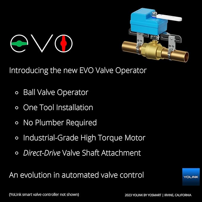 YoLink Smart Water Valve Controller, with Valve Operator, Easy No-Plumber DIY Installation, Remote Control, Compatible with Alexa/Google Assistant, IFTTT - YoLink Hub Required