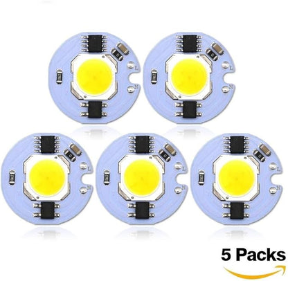 Home Bulbs 5Pcs LED COB Chip 220V 9W 7W 5W 3W Smart IC for DIY LED Light Bulb Downlight Spotlight No Need Power Supply Household Lamp (Emitting Color : Cold White, Wattage : 7w)