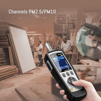 CEM DT-9850M PM2.5/10 Air Particle (0.3,2.5,10μm) with 2.8 inch TFT Color LCD Display Supports Photos and Camera, Temperature, and Humidity, Dust-Free Workshop and Hospital, etc