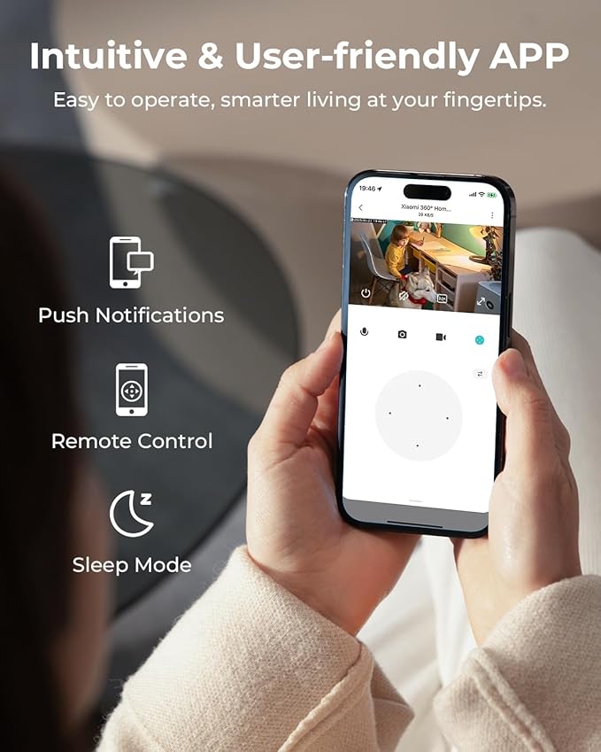 IMILAB 2.5K Indoor Camera, Room Camera for Bedroom, Dog/Pet/Baby/Nanny Cam with Xiaomi Home App, 360° Pan & Tilt Home Security Cam, Night Vision, Two Way Audio, 2.4GHz WiFi, No Subscription (C21)