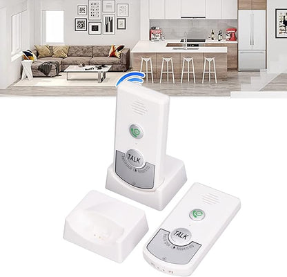 Wireless Intercom Doorbells, Adjustable Voice Intercom Home Smart 2 Way Talk Doorbell, Electronic Doorbell for Hospitals, Hotels, Factories, Teahouses (White)