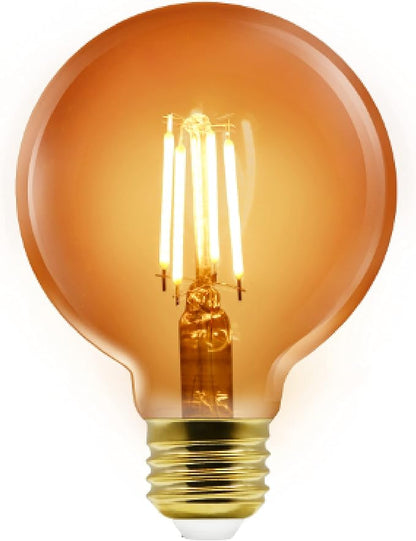 Sylvania WiFi LED Smart G25 Amber Finish Light Bulb, 3.5W Efficient, for Alexa/Google Assistant, 2000K, No Hub Required - 1 Pack (75801)