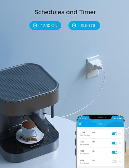 Govee Smart Plug 15A, WiFi Bluetooth Outlets 4 Pack Work with Alexa and Google Assistant, WiFi Plugs with Multiple Timers, Govee Home APP Group Control Remotely, No Hub Required, ETL&FCC Certified